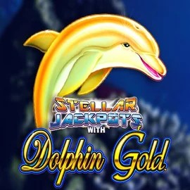 Dolphin Gold with Stellar Jackpots slot logo by Lightning Box Game at SkyHills Casino